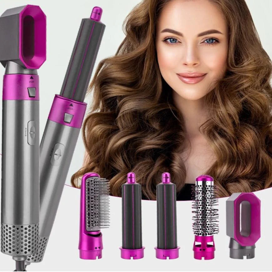 Secador de Cabello 5 en 1: Seca, Alisa, Ondula y Da Volumen